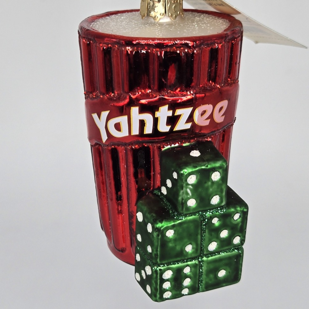 Old‎ World Christmas Yahtzee Game Glass Ornament 3.5 inch New W Tag